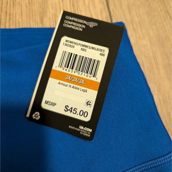 Under Armour NWT Plus 3X Blue Compression High Rise Ankle Pocket Leggings NEW - Picture 3 of 6